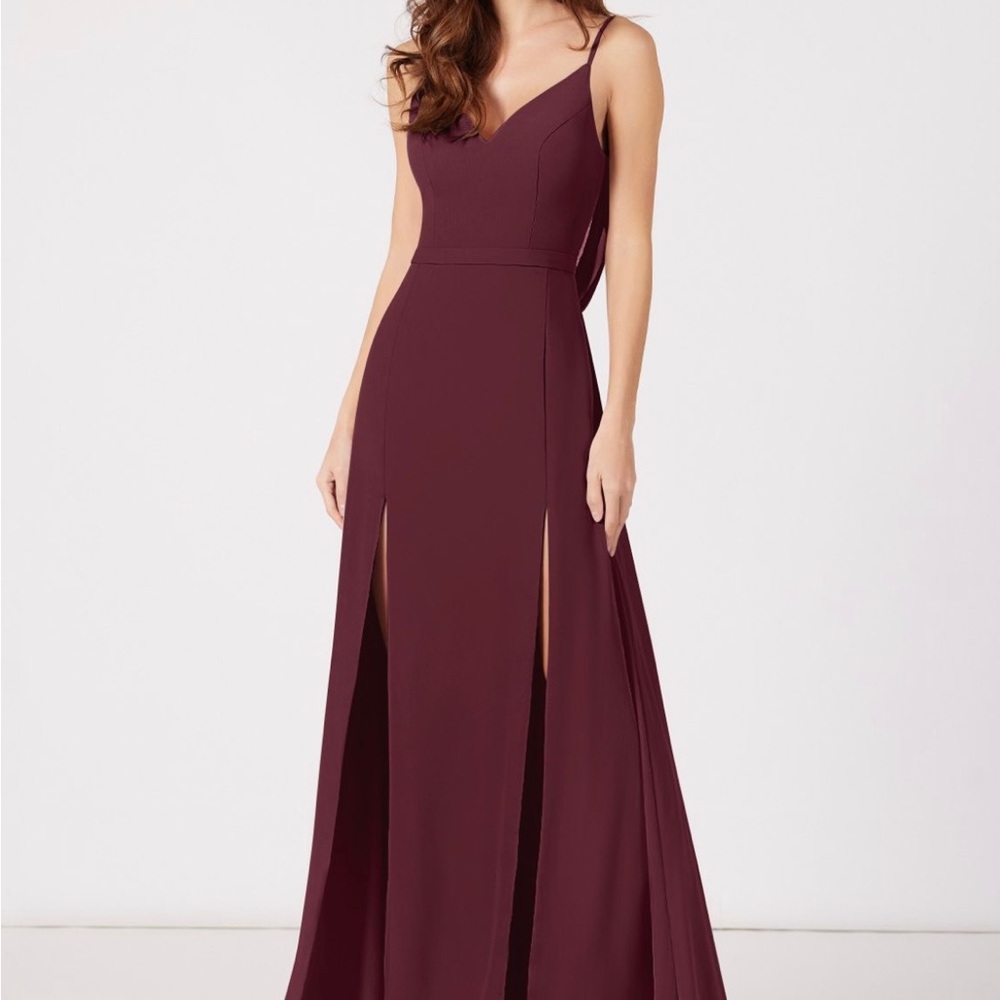 Azazie Candice Bridesmaid Dress in Cabernet Size A4.